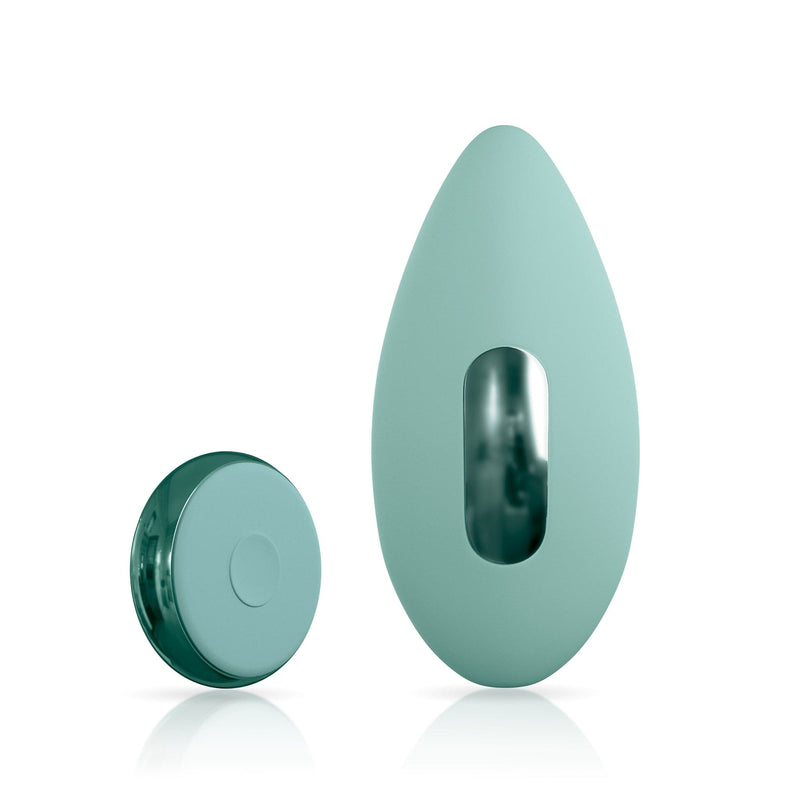 Ascend 3 with remote clitoral vibrator in JJ-cactus green front facing view