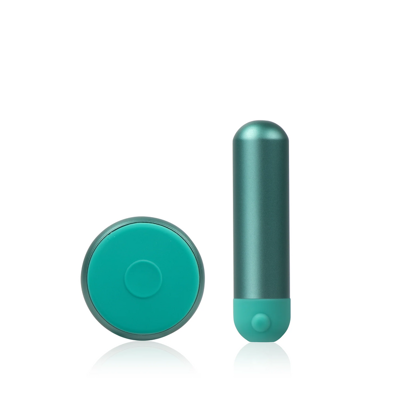 Mini bullet vibrator in the green color with remote control