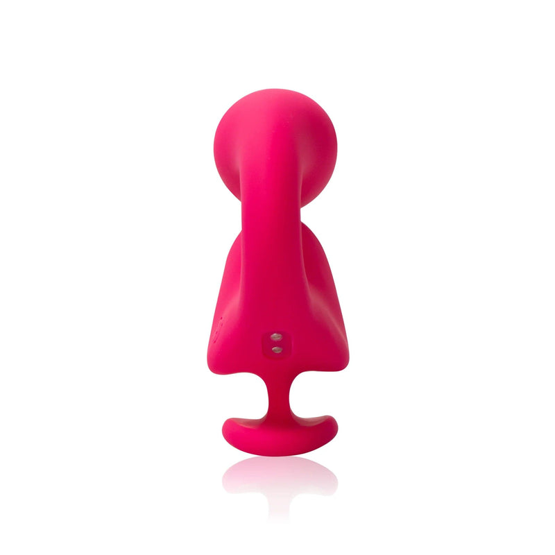 Curved Gripp Silicone Pink Vibrator - G-spot vibrator back picture