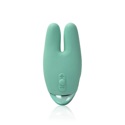 Two Prong Clitoral Vibrator, Form 2 gripp in the green color
