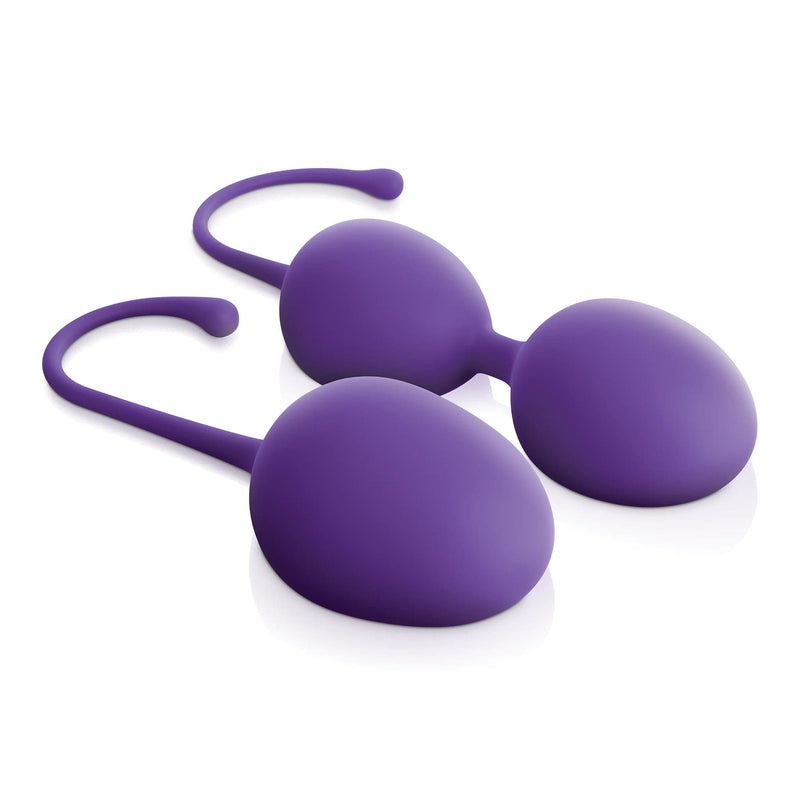 Front-facing FDA-cleared silicone dual and single weight kegel trainers purple