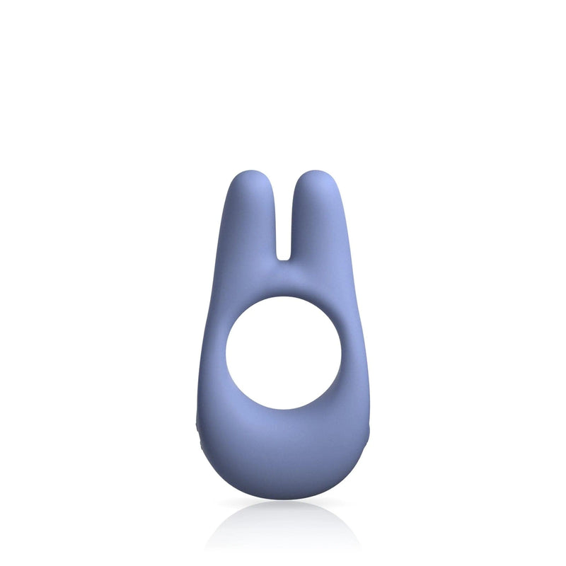 Front facing penis ring with two prong rabbit ears midnight blue