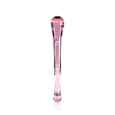 Front-facing curved borosilicate glass dildo pink
