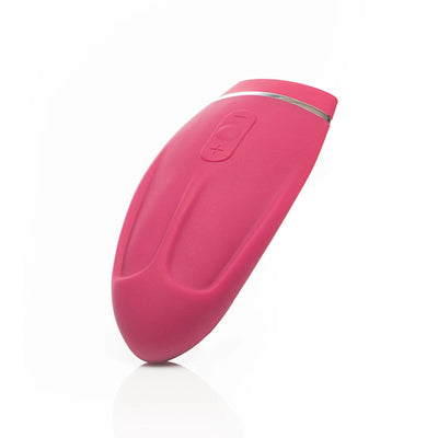 Self + Jimmyjane flexible mini massager in burgundy downward facing
