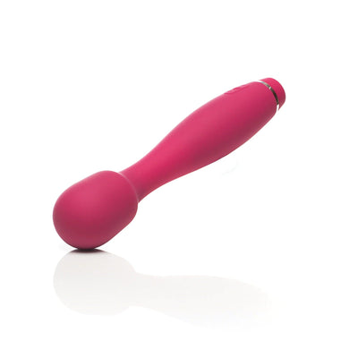 Self + Jimmyjane rechargeable vibrating body massager in burgundy downward facing