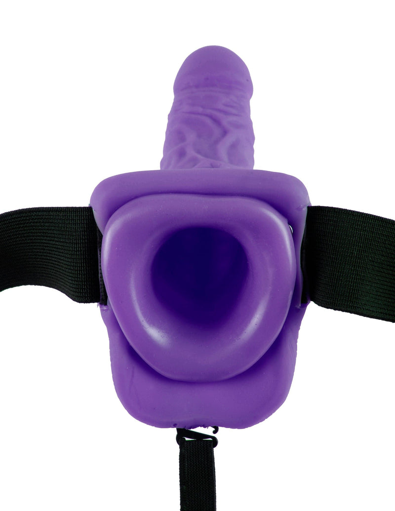 fetish-fantasy-series-7-vibrating-hollow-strap-on-with-balls-purple-black