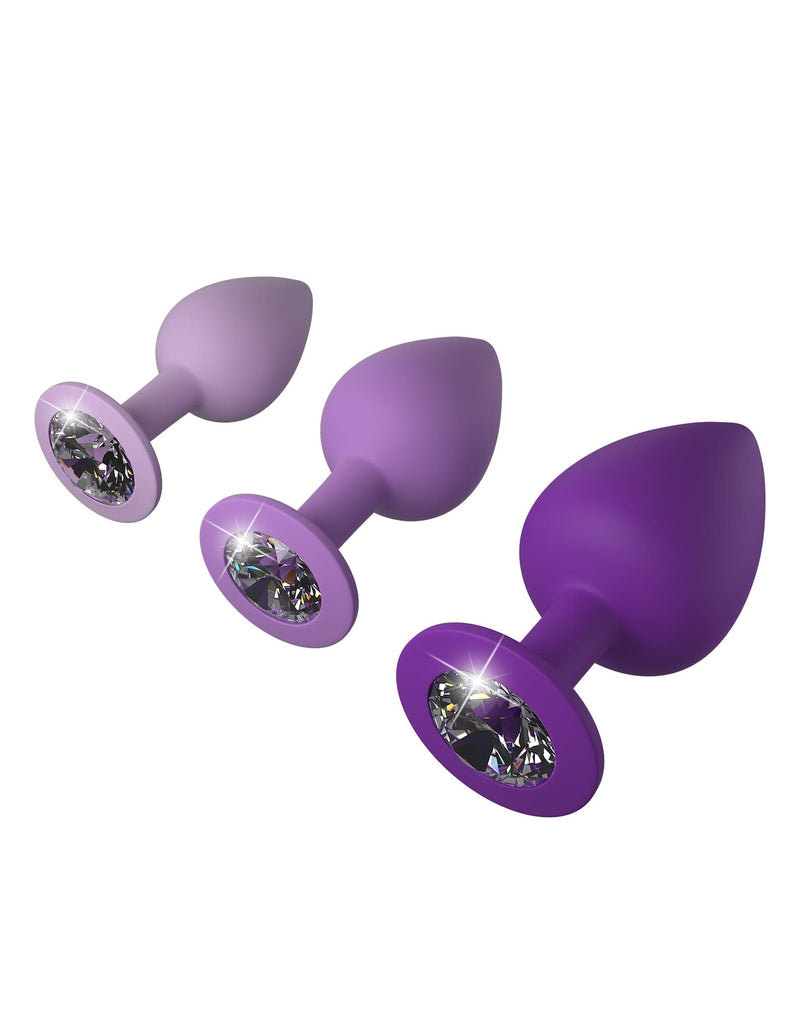 Small Silicone Anal Plug - 3 sizes Product Box with diamond