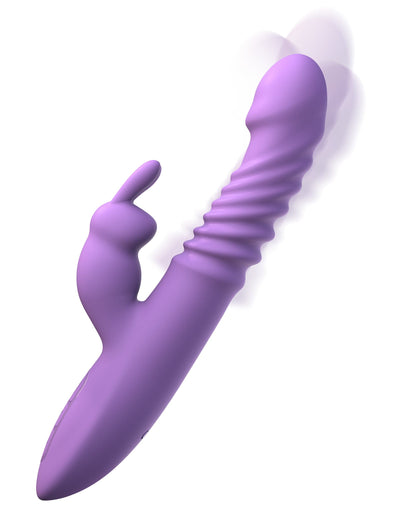 Thrusting Rabbit Vibrator Silicone Purple - Bendable