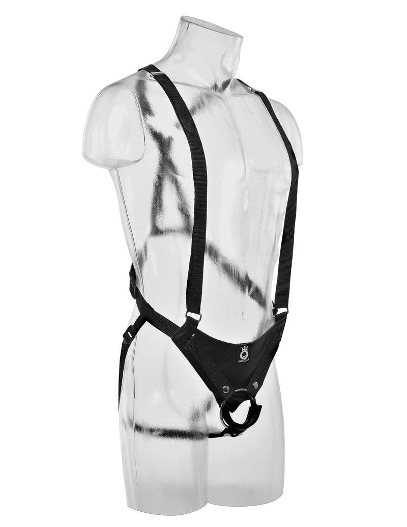 king-cock-12-hollow-strap-on-suspender-system-light-black