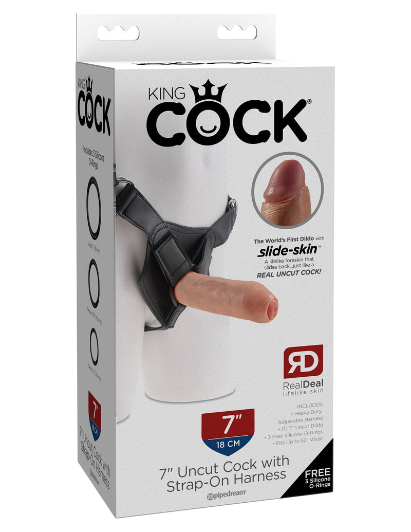 king-cock-7-uncut-with-strap-on-harness-light