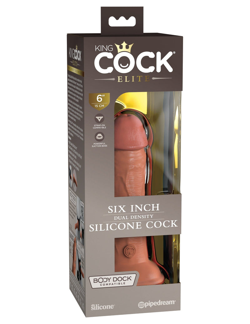 king-cock-elite-6-silicone-dual-density-cock-tan