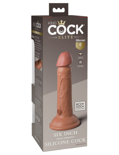 king-cock-elite-6-silicone-dual-density-cock-tan