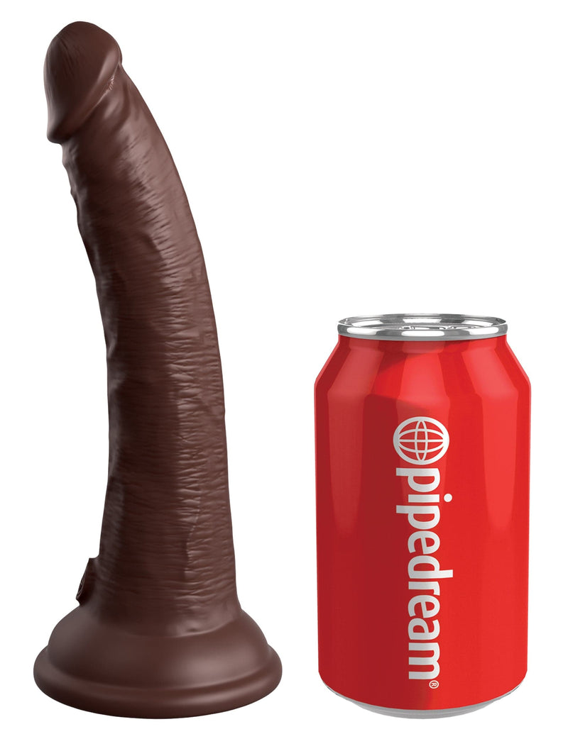 king-cock-elite-7-silicone-dual-density-cock-brown