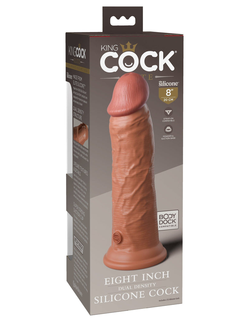 king-cock-elite-8-silicone-dual-density-cock-tan
