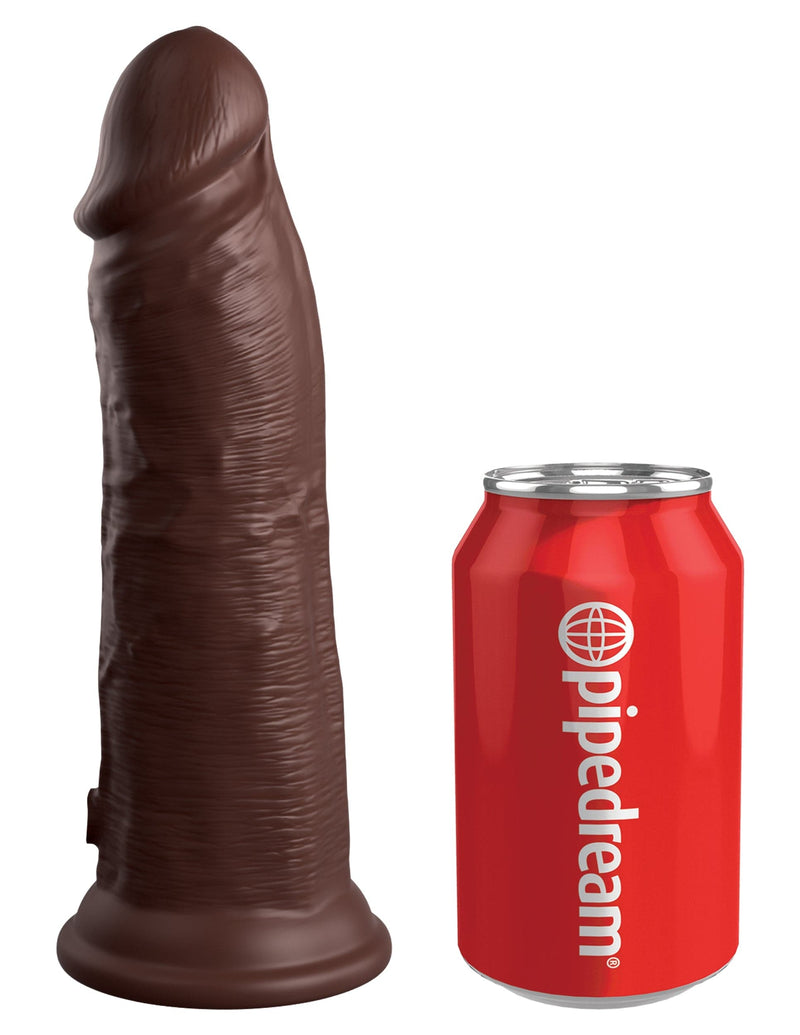 king-cock-elite-8-silicone-dual-density-cock-brown