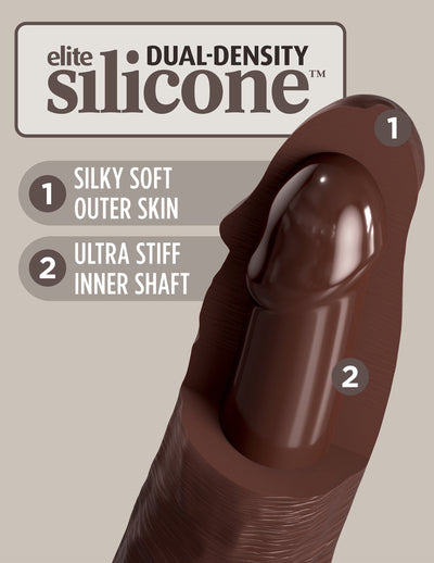 king-cock-elite-8-silicone-dual-density-cock-brown