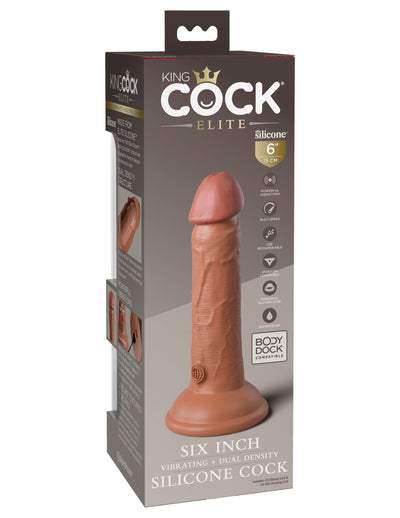 king-cock-elite-6-vibrating-silicone-dual-density-cock-tan