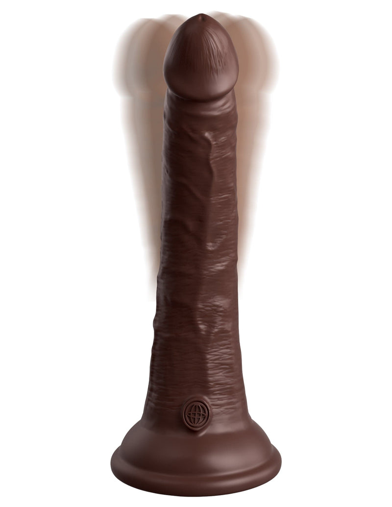 king-cock-elite-7-vibrating-silicone-dual-density-cock-with-remote-brown