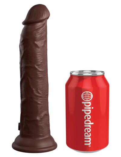 king-cock-elite-9-vibrating-silicone-dual-density-cock-with-remote-brown