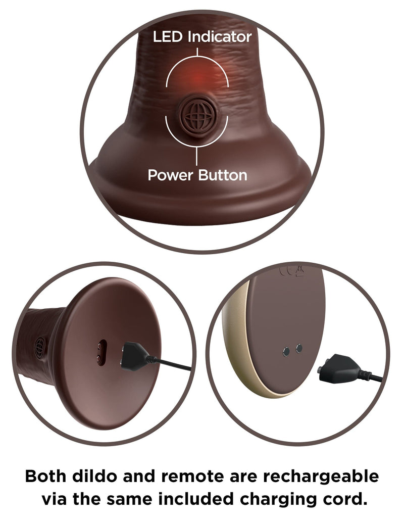 king-cock-elite-9-vibrating-silicone-dual-density-cock-with-remote-brown
