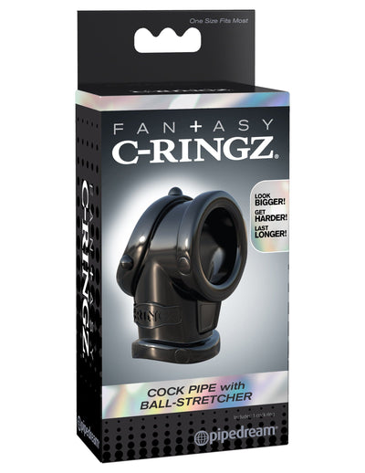 fantasy-c-ringz-cock-pipe-with-ball-stretcher-black