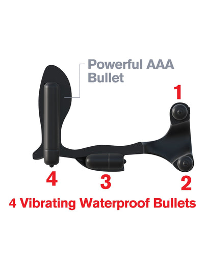 Penis Ring with Anal Plug black silicone side image