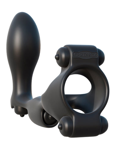 Penis Ring with Anal Plug black color