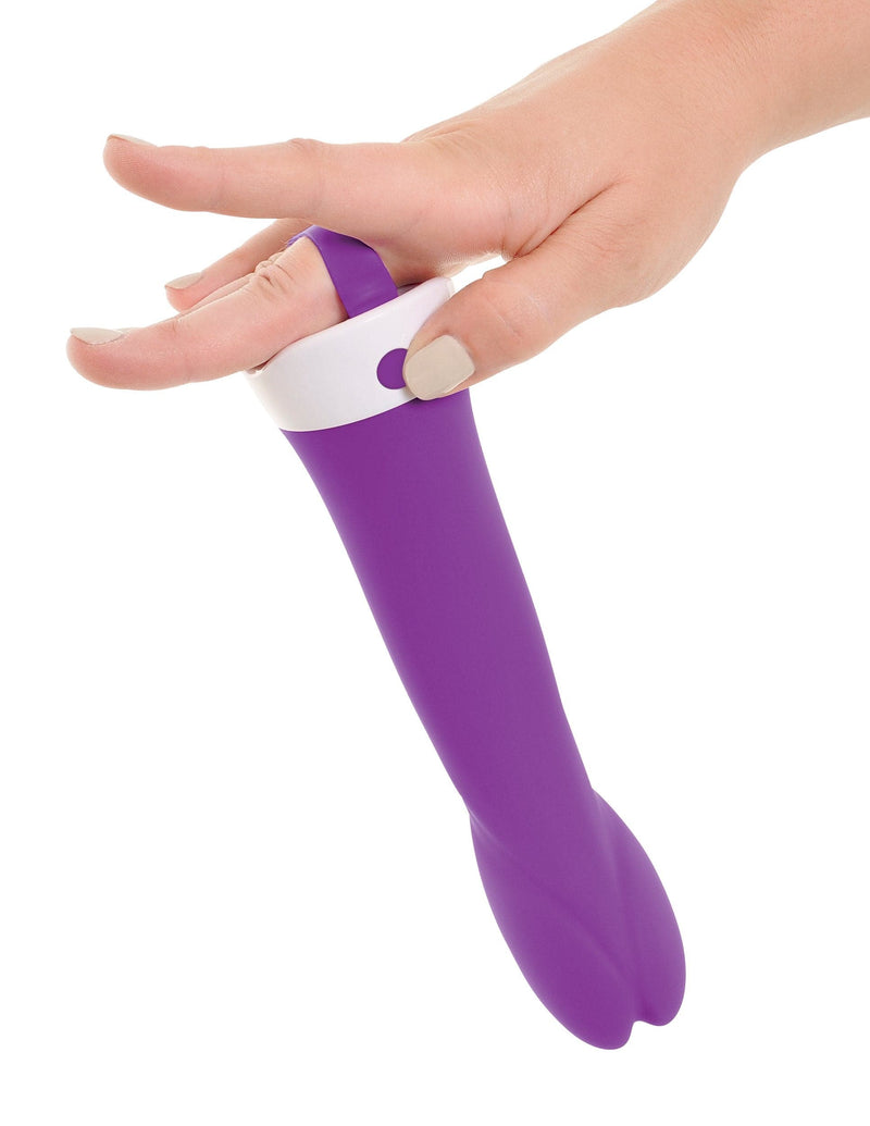 A close-up look at the positioning strap of 3Some  Wall Banger G Silicone Vibrator 