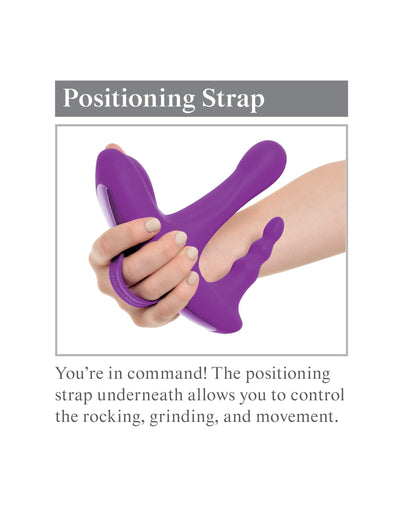 A close-up look at the positioning  strap of 3Some Rock N' Ride - Purple